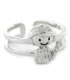 SORTIJA PLATA PEDIATRA ABIERTA ATRAS - 9108140
