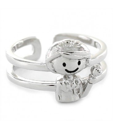 SORTIJA PLATA PEDIATRA ABIERTA ATRAS - 9108140