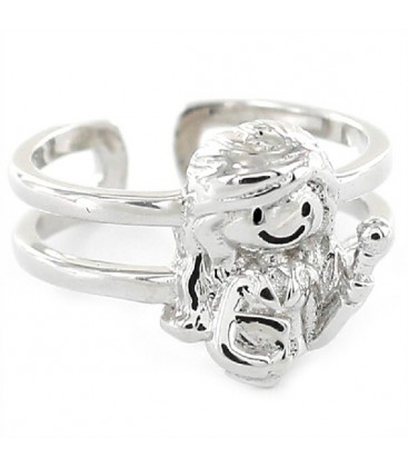 ANILLO PLATA PERIODISTA ABIERTA ATRAS - 9108130