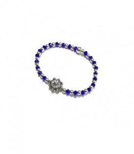 PULSERA CHARRA ELASTICA AZUL BOTON 13MM - S1265A