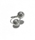 SORTIJA PLATA FILIGRANA, ABIERTA, REGULABLE AL DEDO, 2 BOLAS DE 13MM - AN18