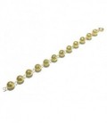 PULSERA PLATA DORADA FILIGRANA CON 12 BOLAS DE 10MM, LARGO 21CM - PUL23-CH