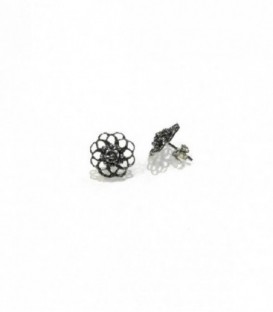 PENDIENTES CHARROS PLATA PRESION TAMAÑO 13MM - F66