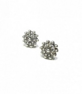 PENDIENTES CHARROS PLATA TAMAÑO 15MM CIERRE PRESION - 006D