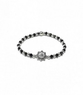 PULSERA PLATA CHARRA ELASTICA BOTON 13MM - S1265N
