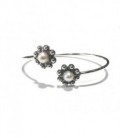 Pulsera charra plata rigida ajustable con dos botones tamaño 15mm, tamaño aro 7cm - S1549