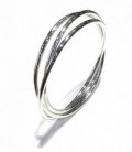 PULSERA PLATA TRIPLE ARO UNIDOS, MIDEN 3X70MM - TRIPLE3X3X70MM