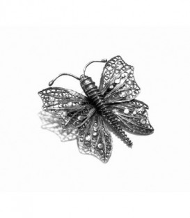 BROCHE PLATA CHARRO FILIGRANA, HECHO A MANO, TAMAÑO 40MM, TIENE ASA PARA COLGAR - NIEV36
