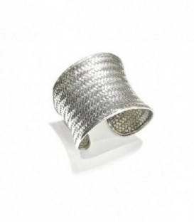 BRAZALETE RIGIDO PLATA ANCHO 57MM AJUSTABLE A LA MUÑECA - PULRIGIDA25