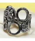 SORTIJA CHARRA PLATA  CIRCULOS, ANCHO 19MM - SF160