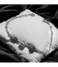 PULSERAS CHARRAS PLATA LARGO 18CM BOTON 8mm - PLS-001-3/P