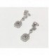 PENDIENTES PLATA, CENTRO ROSA, LARGO 3,5CM - PL5949