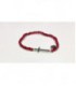 PULSERA ELASTICA CRUZ ACERO ROJA - 47105R